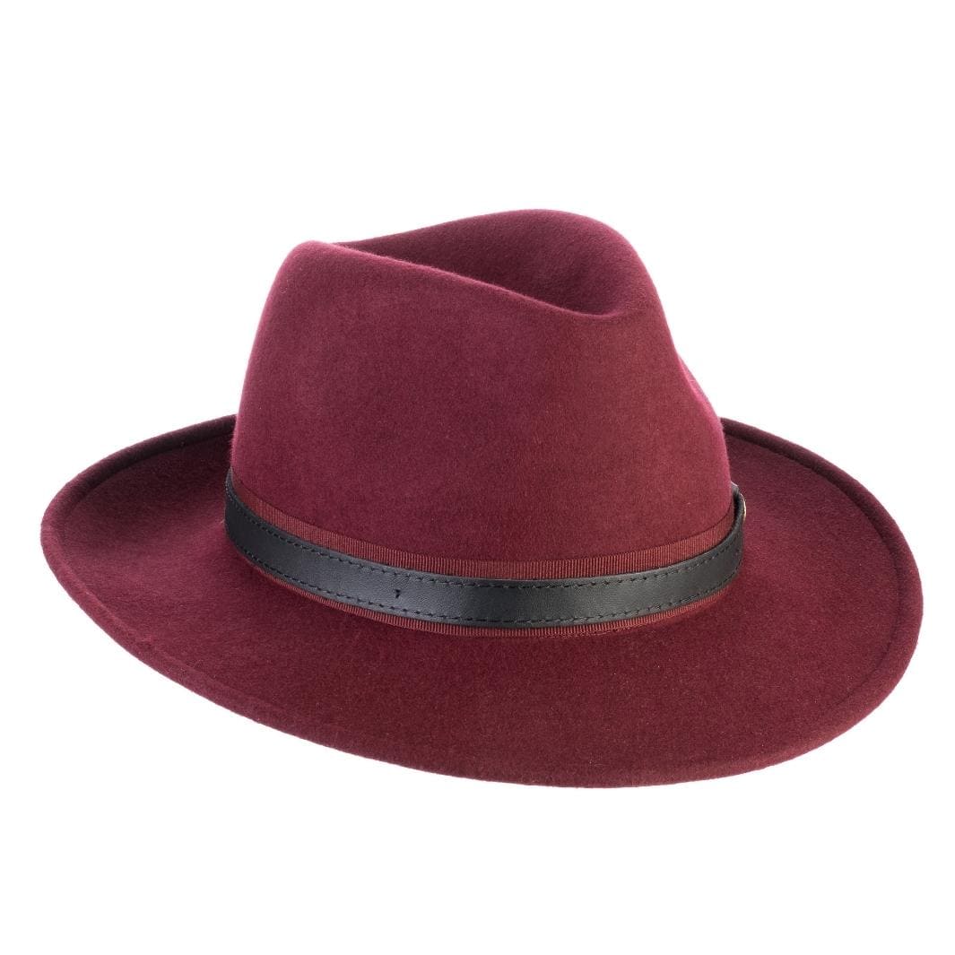 Cappello Fedora Elegante in Feltro di Lana Merinos Antipioggia