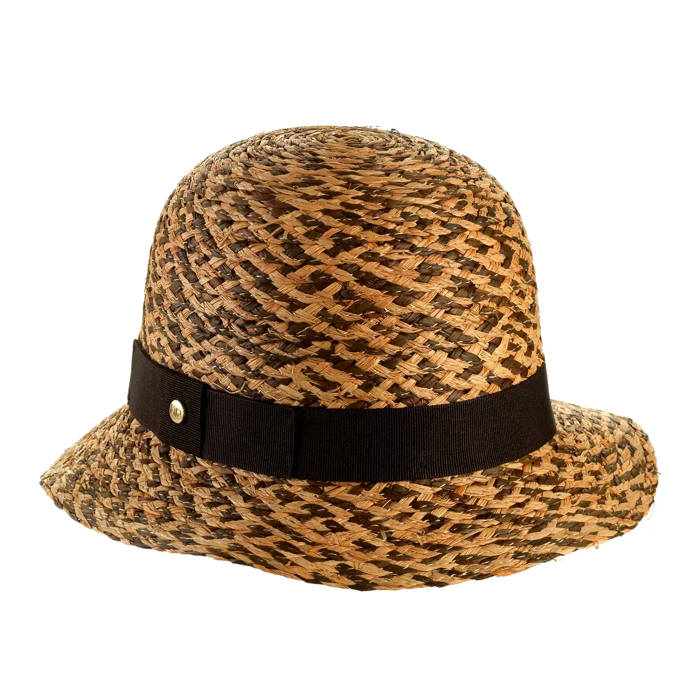 Cappello a Cloche di Rafia Bicolore