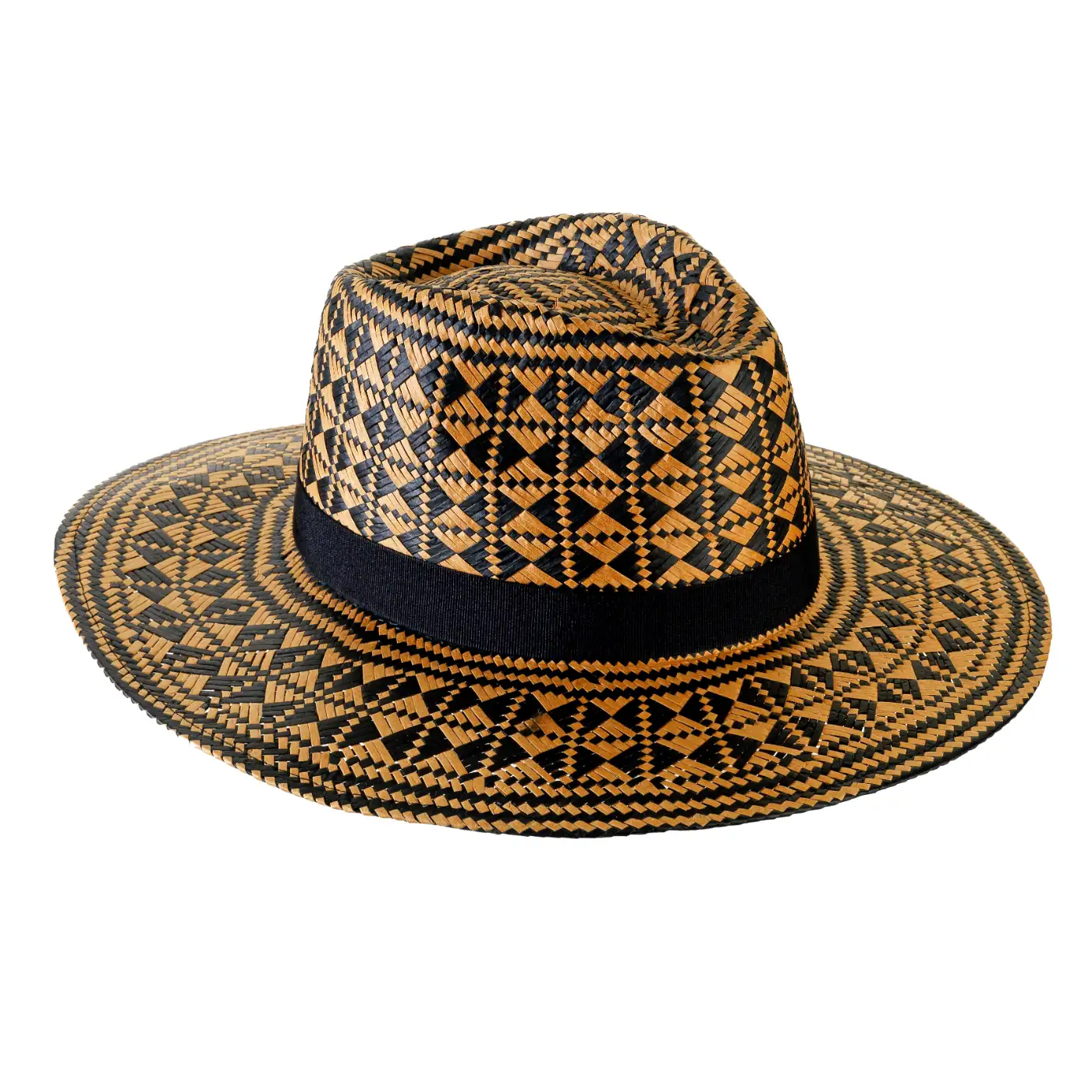 Cappello a Tesa Larga Fantasia Geometrica