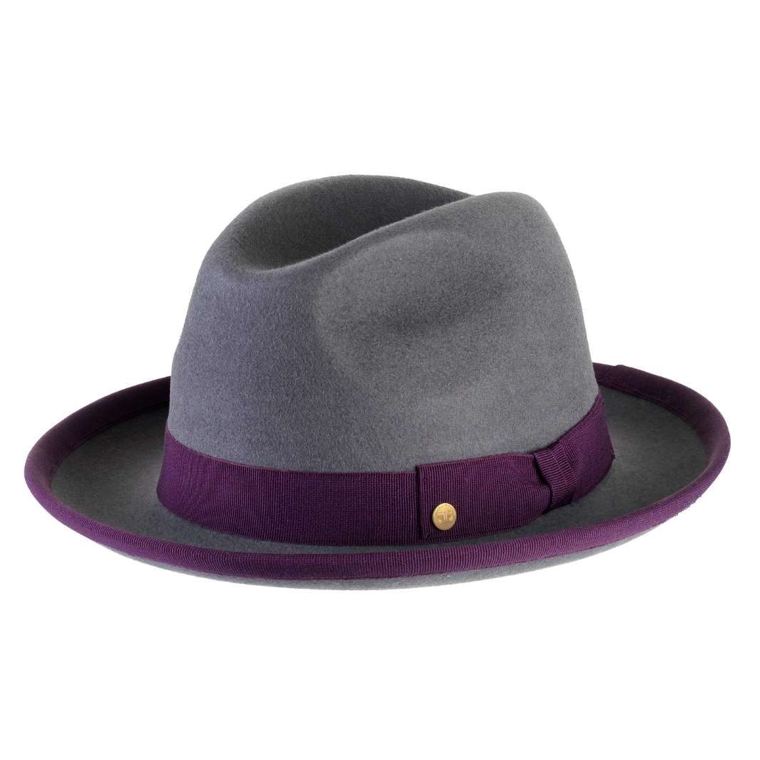 Cappello Trilby a Tesa Media in Feltro Raso di Lapin con Fodera