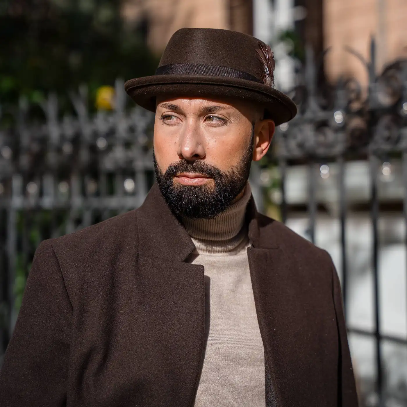 Cappello Pork Pie in Feltro Raso di Lapin con Fodera