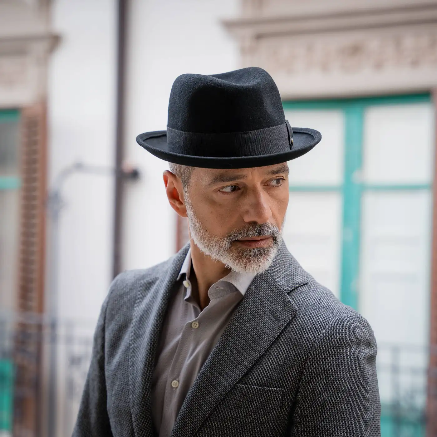 Cappello Lobbia Homburg Classico in Feltro di Lana Merinos