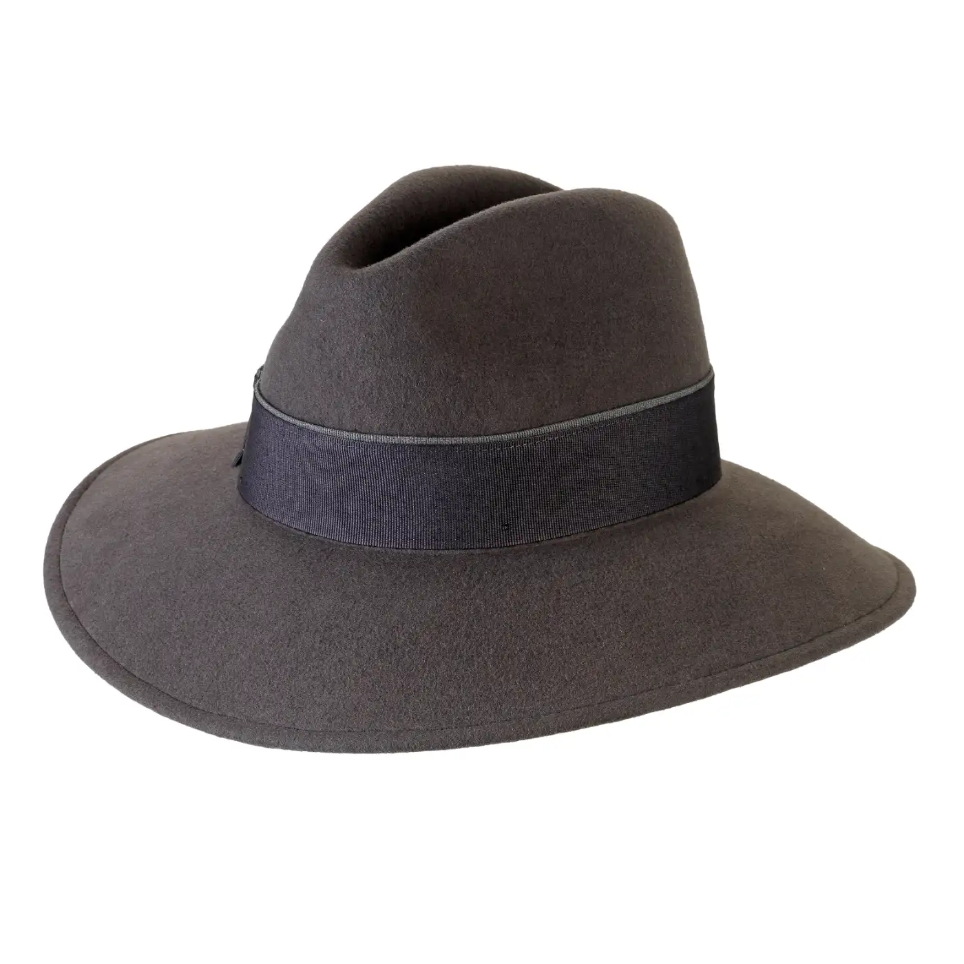 Cappello Signorile a Tesa Larga in Feltro di Lana Merinos con Fiocco