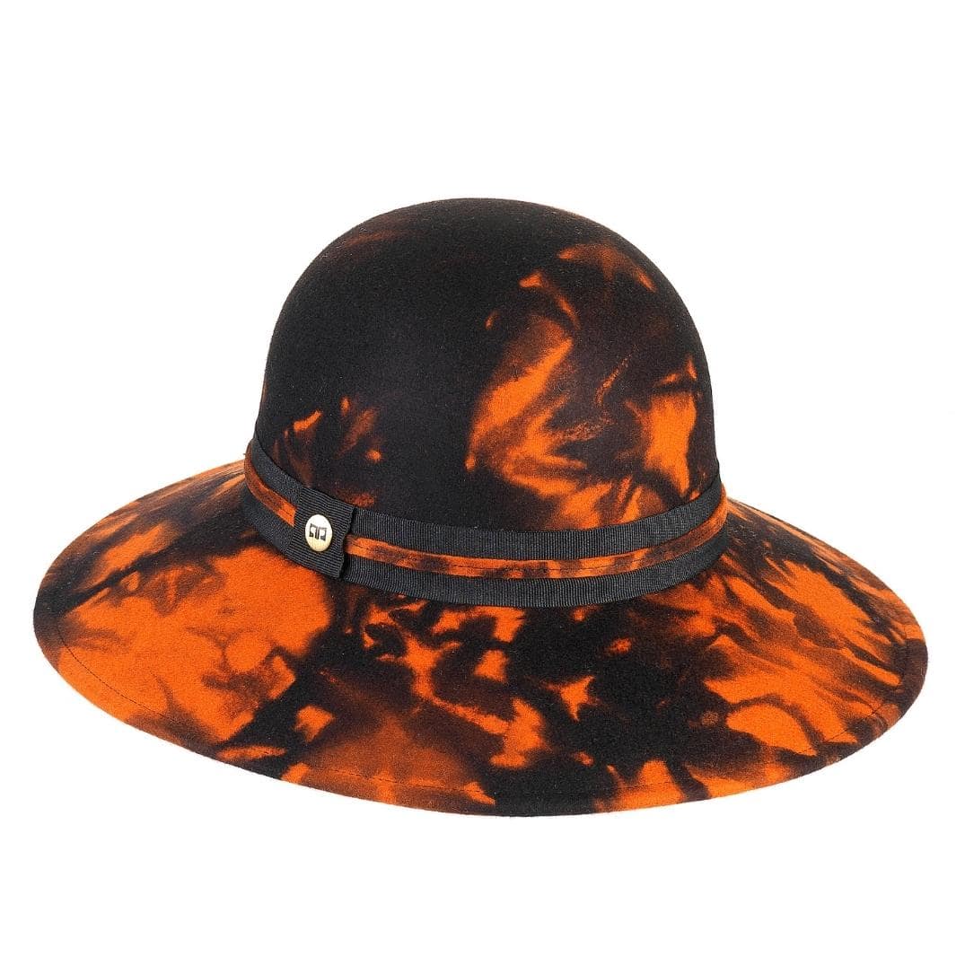 Cappello a Pamela a Tesa Larga in Feltro  di Lana Merinos Maltinto