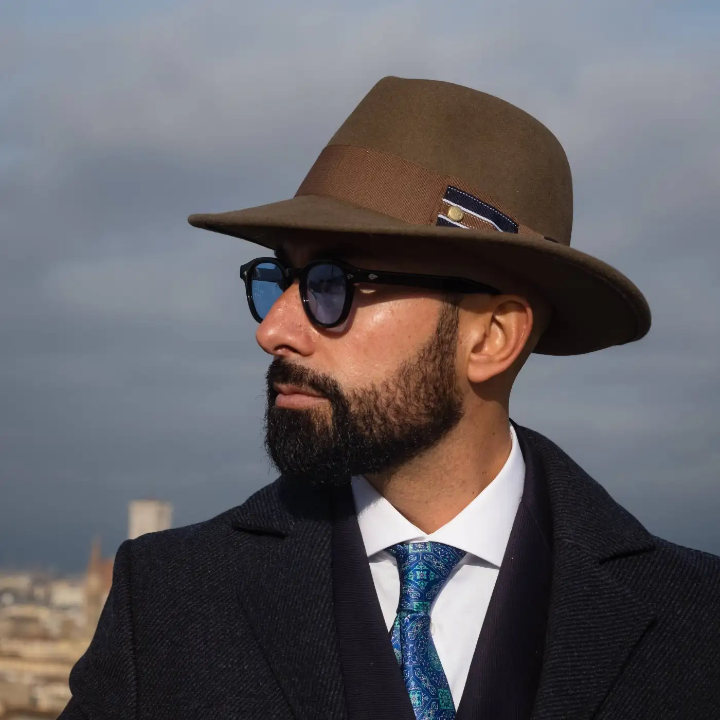 Cappello Fedora Elegante in Feltro Raso di Lapin con Fodera
