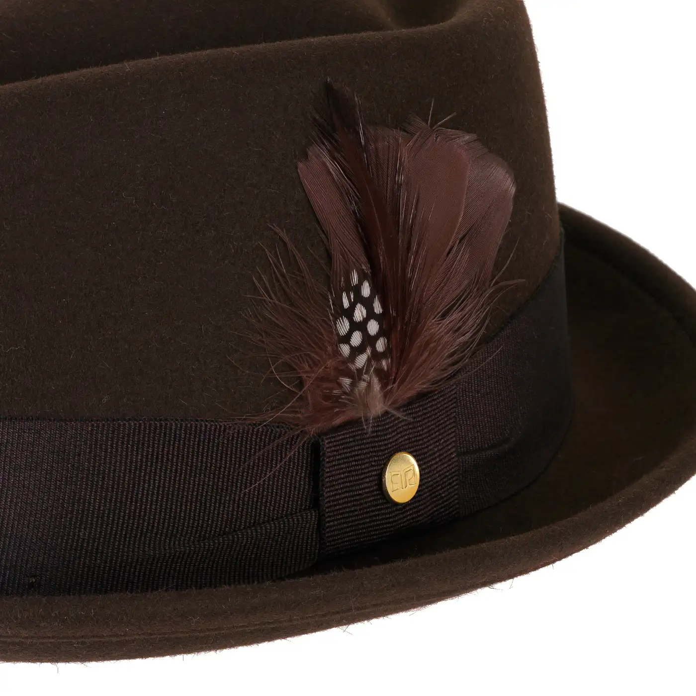 Cappello Pork Pie in Feltro Raso di Lapin con Fodera