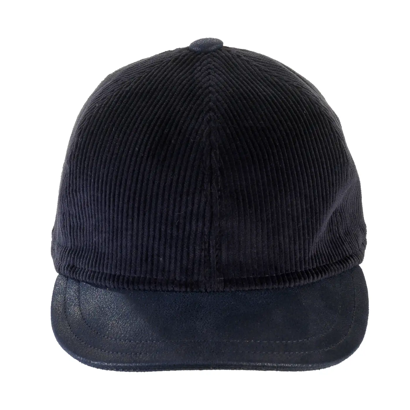 Berretto in Velluto con Visiera Rigida in Ecopelle