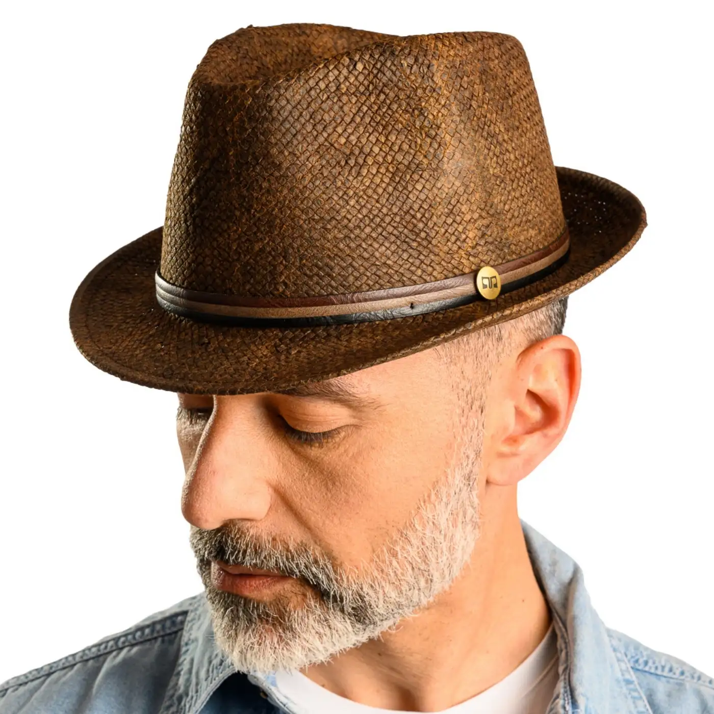 Cappello Trilby a Tesa Corta Stonewashed