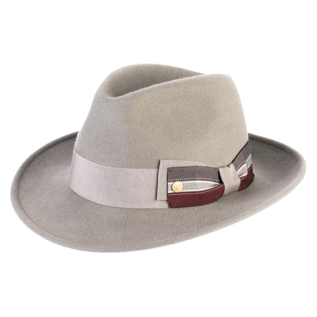 Cappello Fedora Elegante in Feltro Raso di Lapin con Fodera