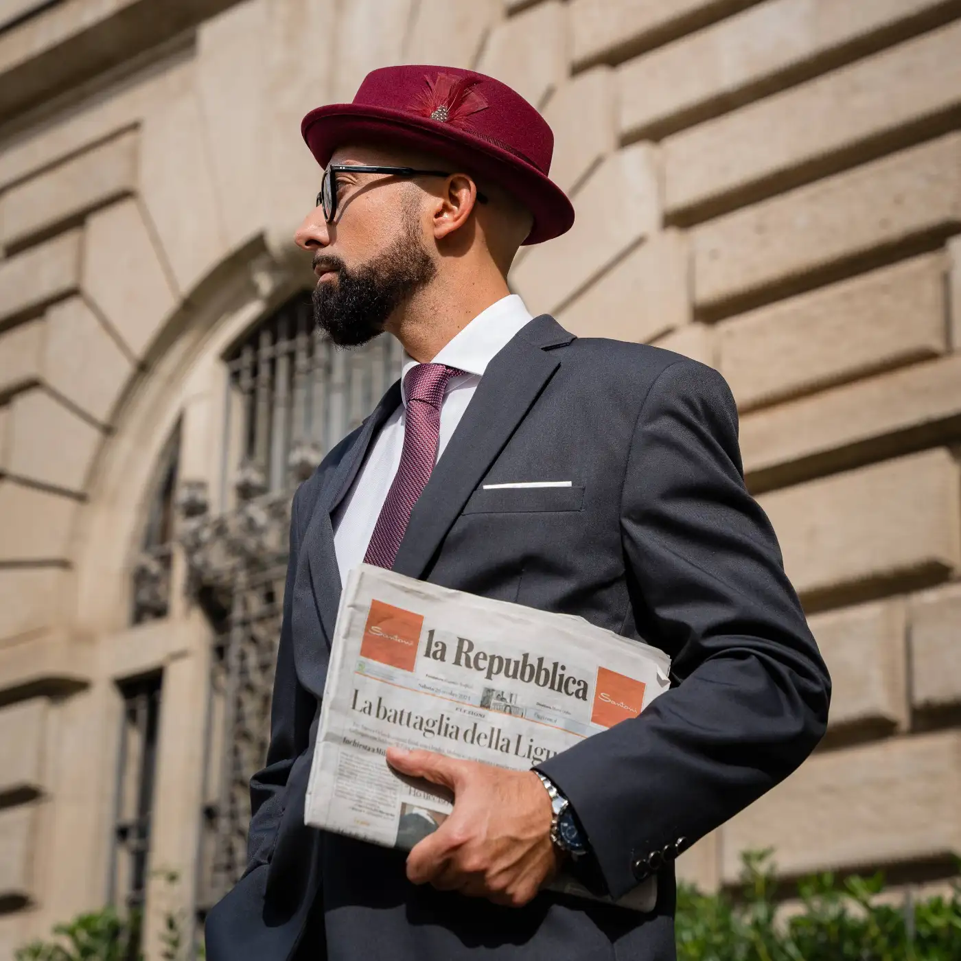 Cappello Pork Pie in Feltro Raso di Lapin con Fodera