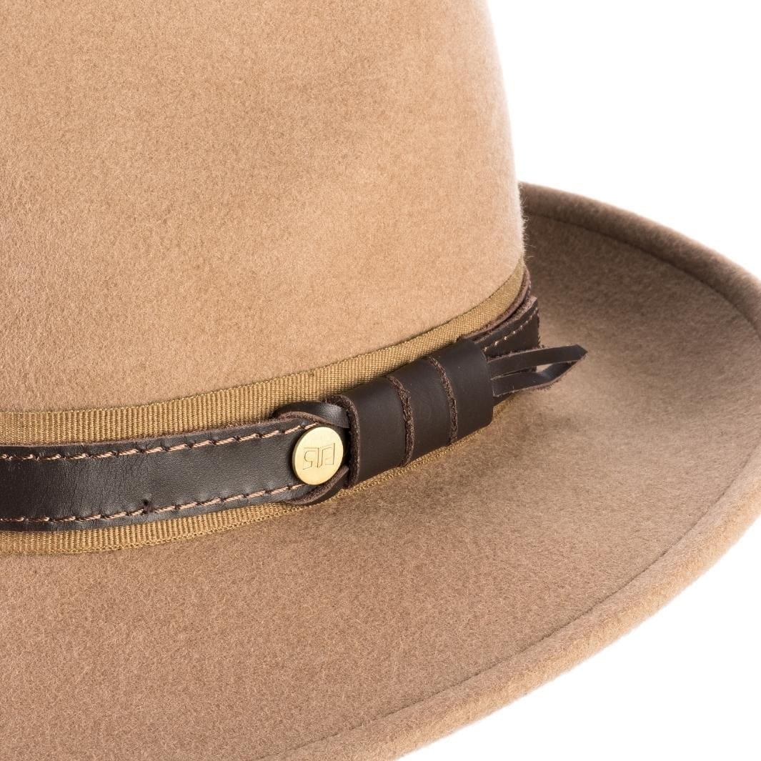 Cappello Fedora Elegante in Feltro di Lana Merinos Antipioggia