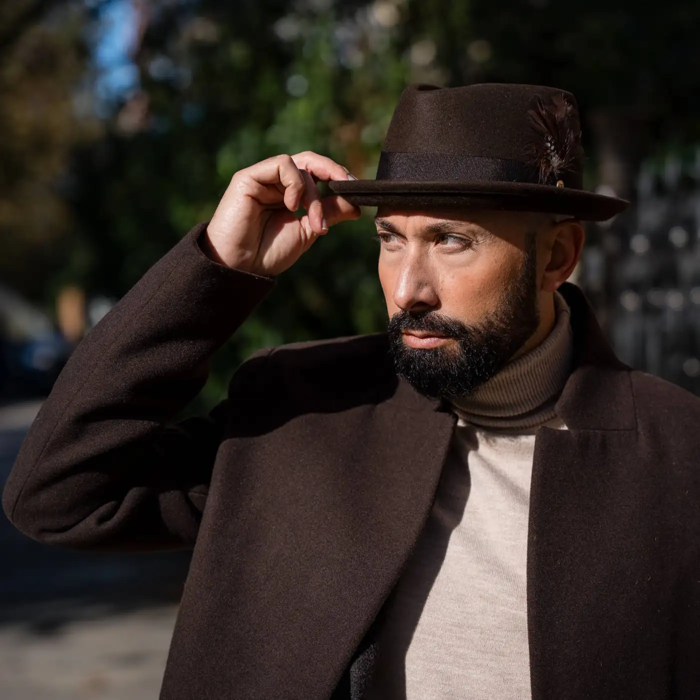 Cappello Pork Pie in Feltro Raso di Lapin con Fodera