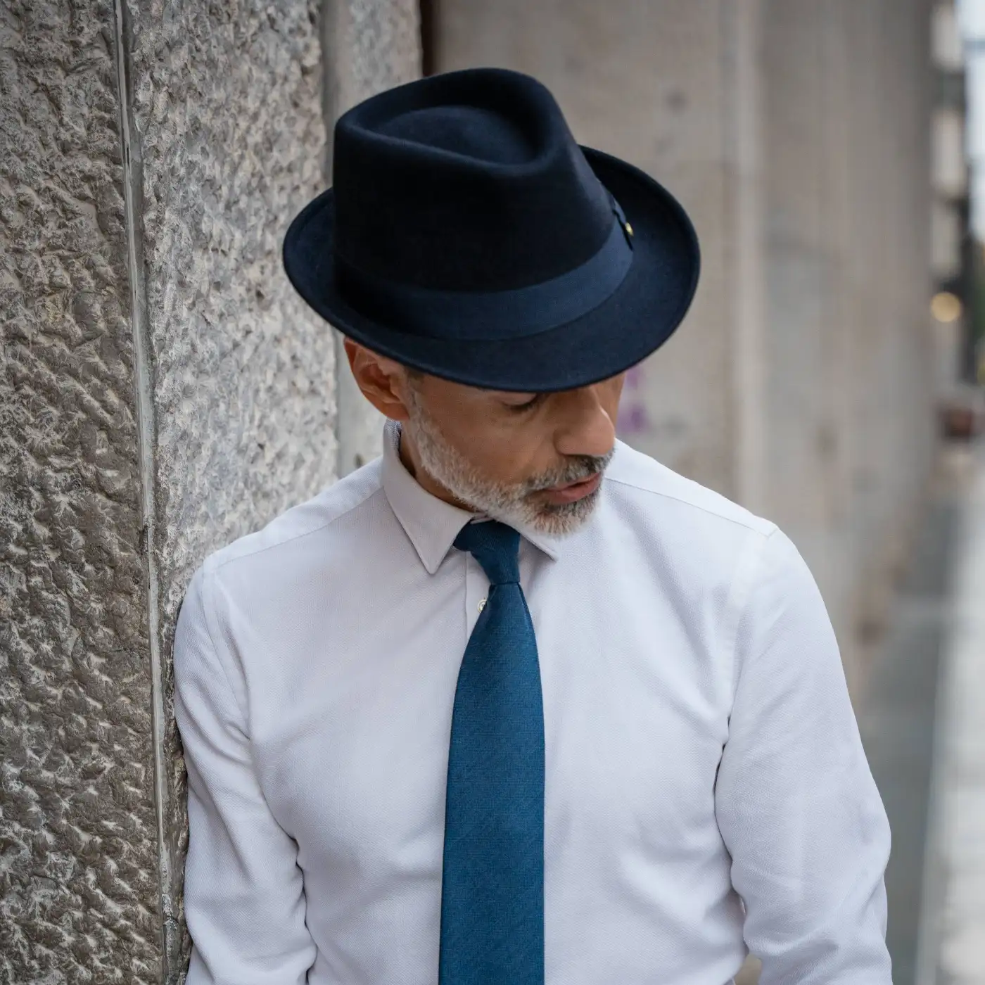 Cappello Trilby Classico in Feltro Raso di Lapin con Fodera
