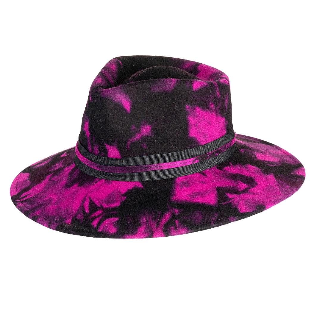 Cappello Fedora a Tesa Larga in Feltro di Lana Merinos Maltinto