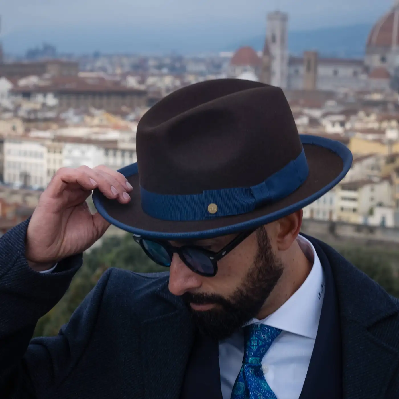 Cappello Trilby a Tesa Media in Feltro Raso di Lapin con Fodera