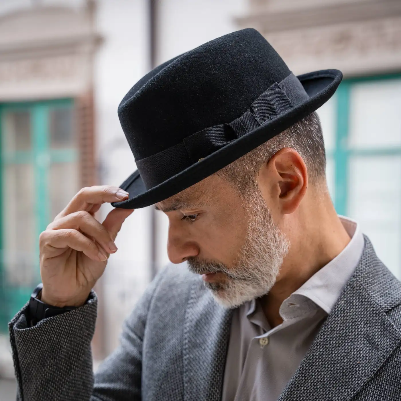Cappello Lobbia Homburg Classico in Feltro di Lana Merinos