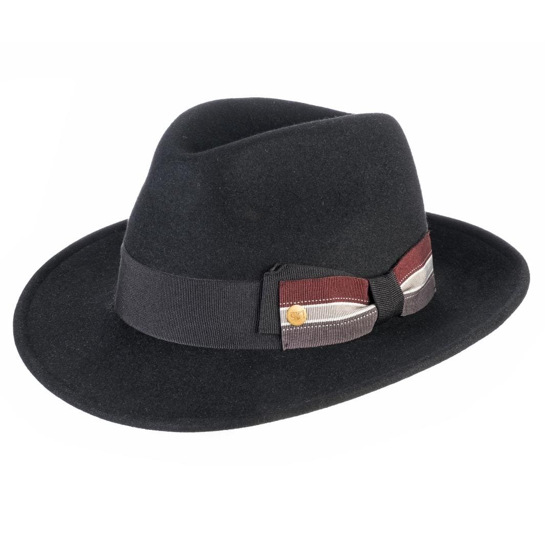 Cappello Fedora Elegante in Feltro Raso di Lapin con Fodera