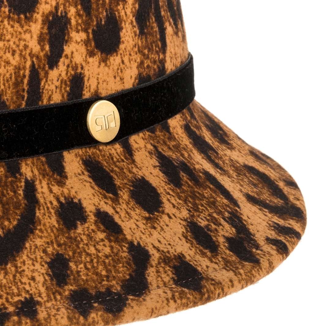 Cappello a Cloche a Campana Animalier in Feltro di Lana Merinos