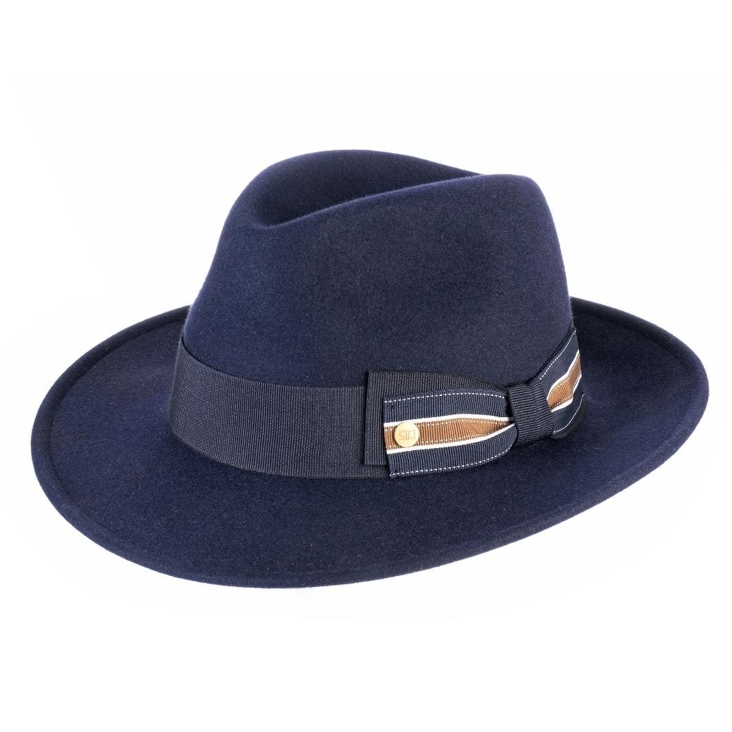 Cappello Fedora Elegante in Feltro Raso di Lapin con Fodera