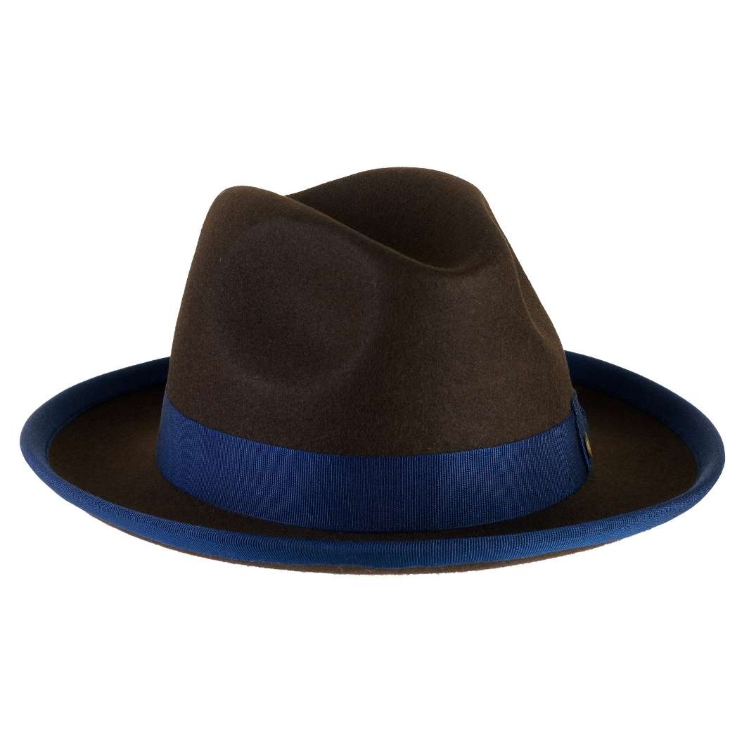 Cappello Trilby a Tesa Media in Feltro Raso di Lapin con Fodera