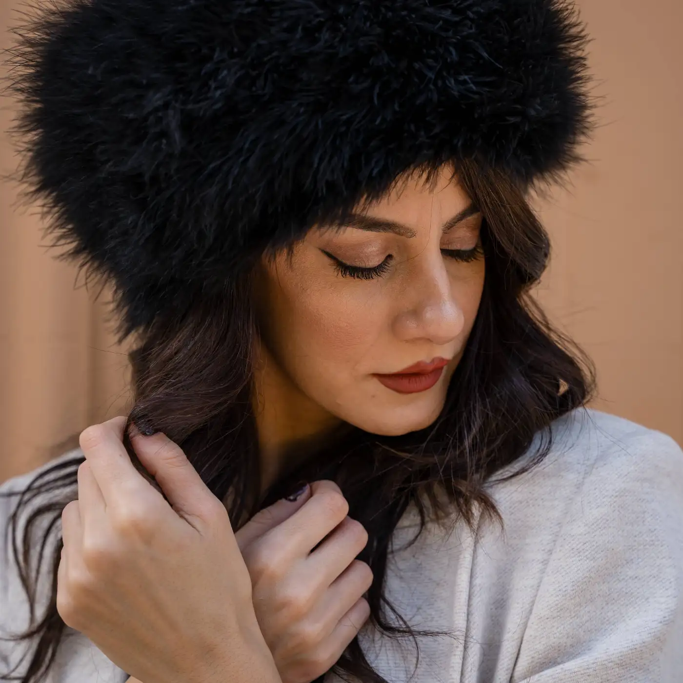 Colbacco in Piumaggio Naturale di Gallopavo Meleagris