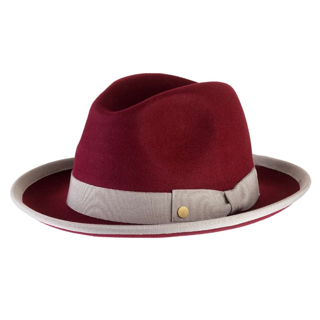 Cappello Trilby a Tesa Media in Feltro Raso di Lapin con Fodera