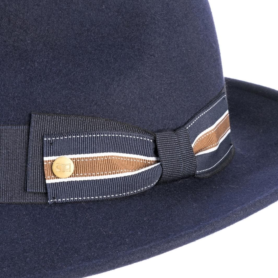 Cappello Fedora Elegante in Feltro Raso di Lapin con Fodera