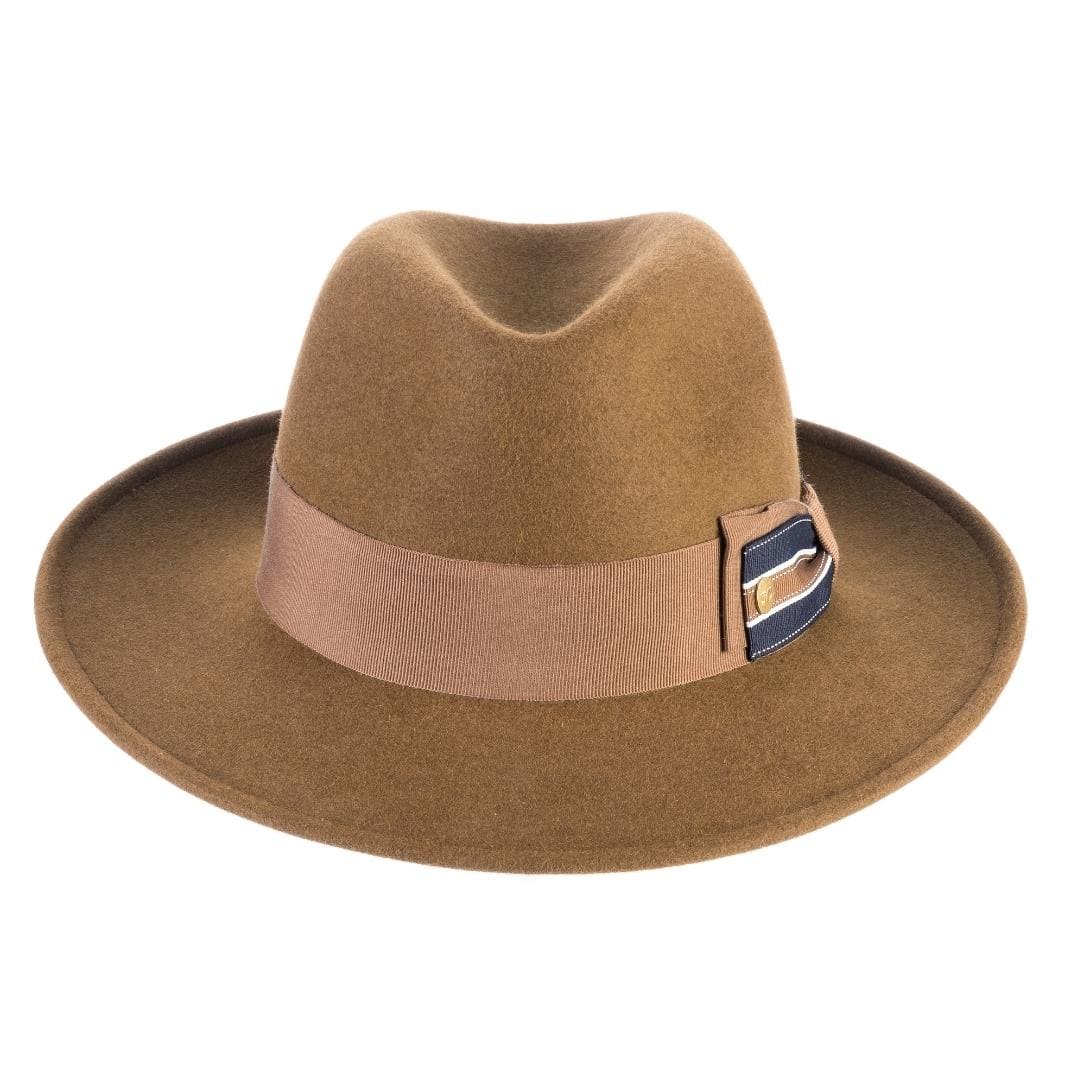 Cappello Fedora Elegante in Feltro Raso di Lapin con Fodera