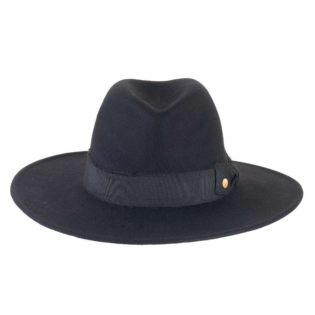 Cappello Fedora a Tesa Larga Piatta in Feltro di Lana Merinos