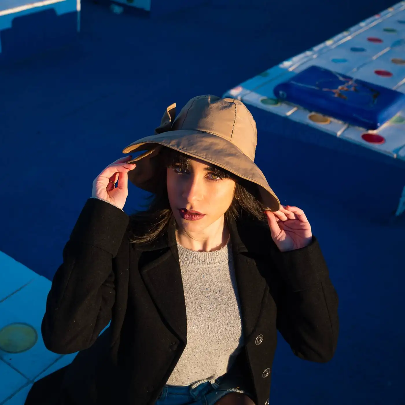 Bucket Impermeabile Foderato in Pile con Fiocco