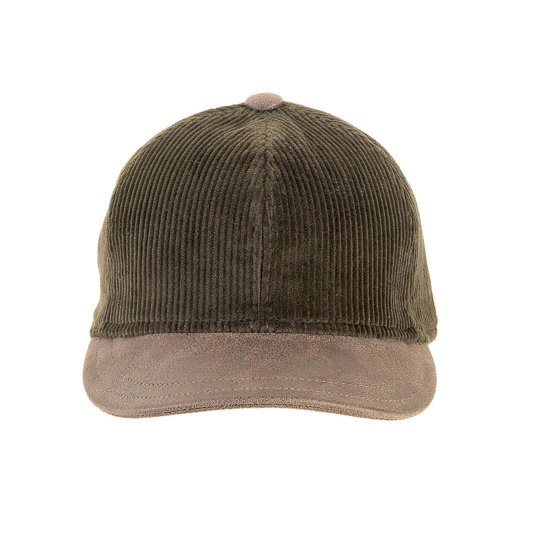 Berretto in Velluto con Visiera Rigida in Ecopelle