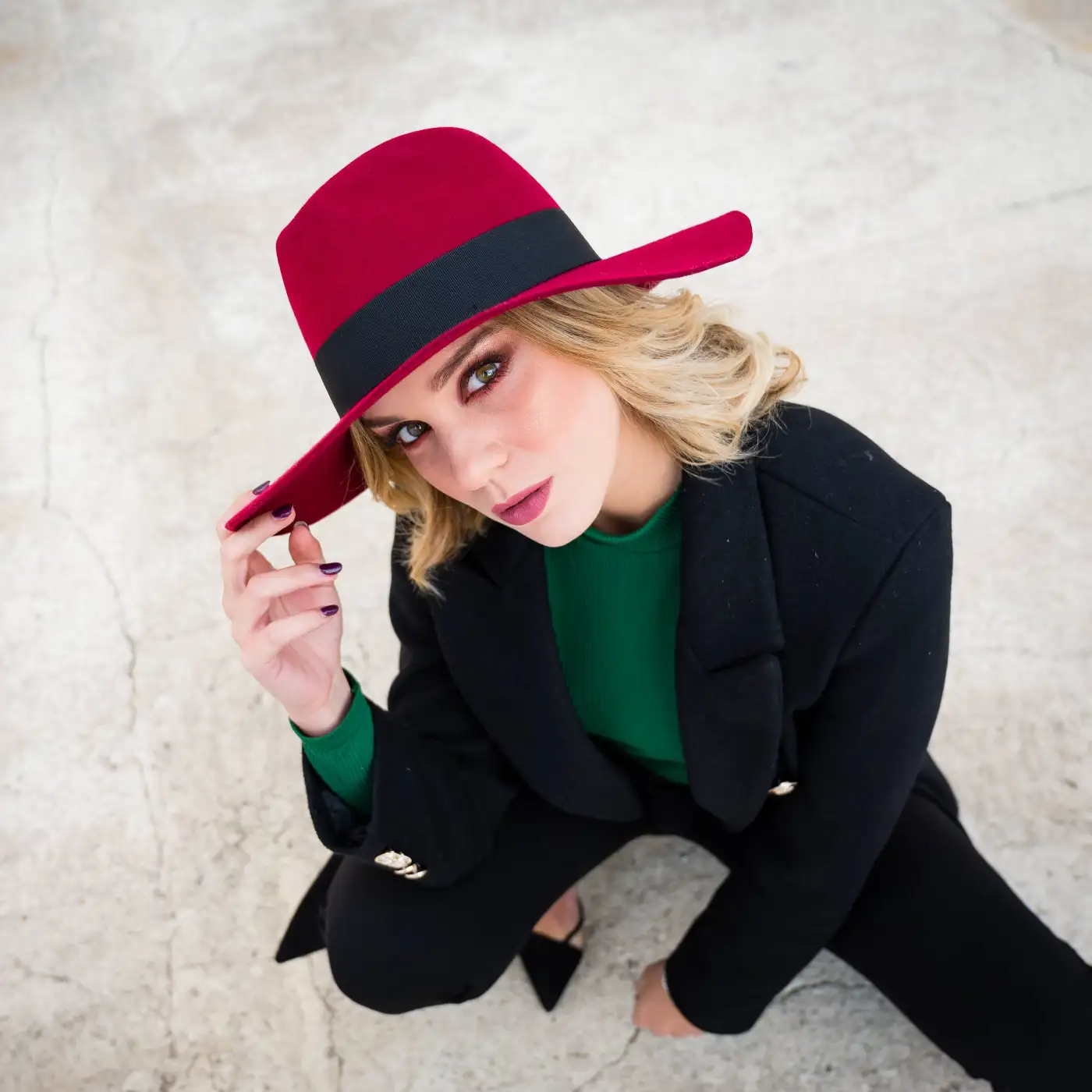 Cappello con Tesa a Taglio Vivo in Feltro di Lana Merinos Antipioggia