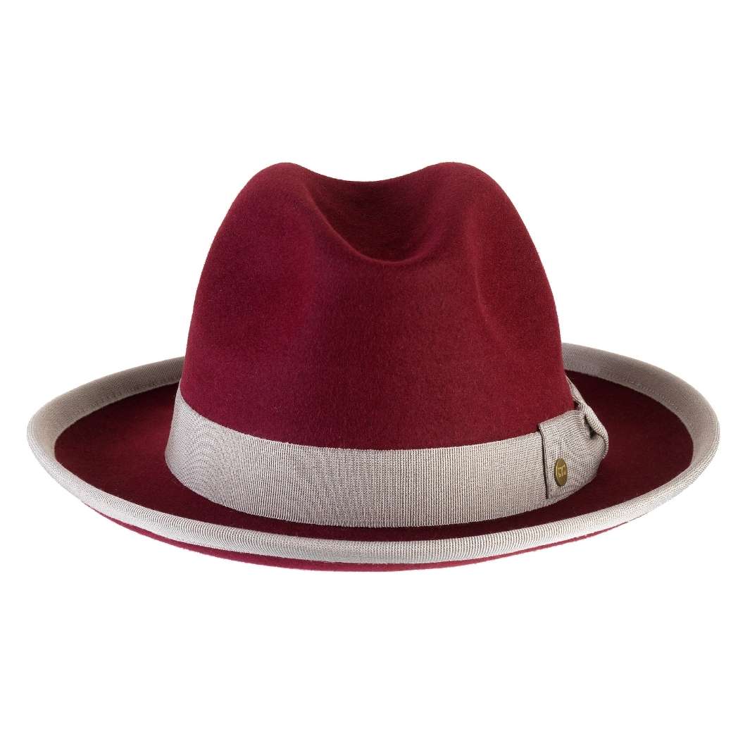 Cappello Trilby a Tesa Media in Feltro Raso di Lapin con Fodera