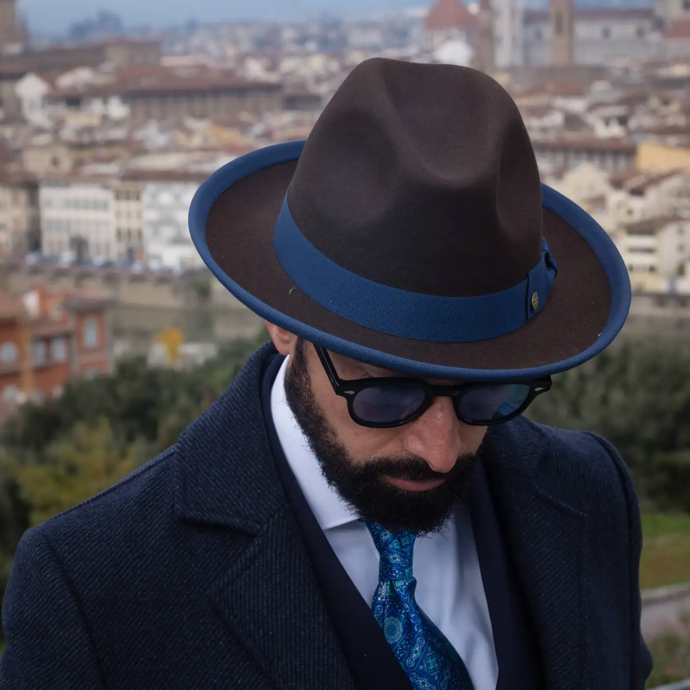 Cappello Trilby a Tesa Media in Feltro Raso di Lapin con Fodera