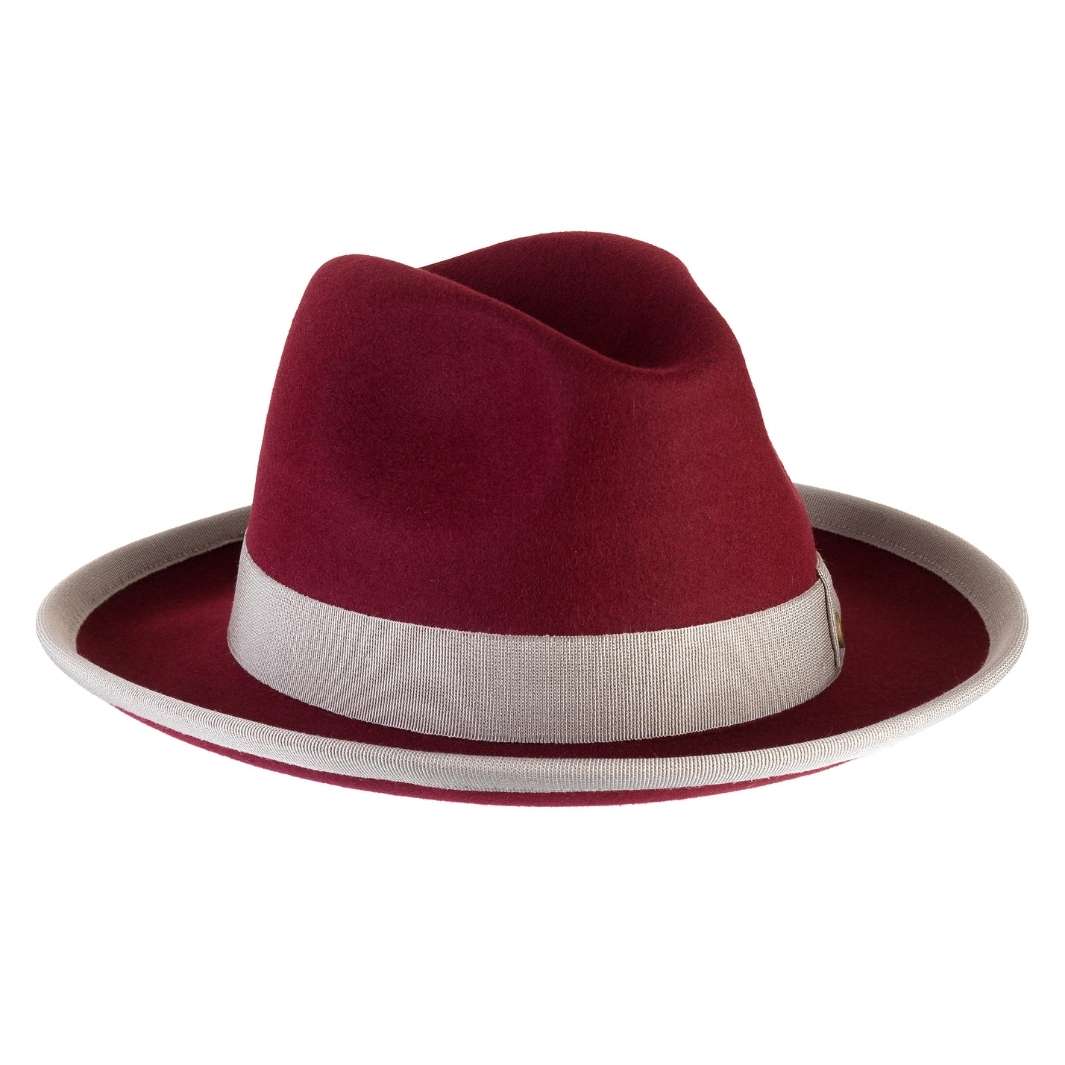 Cappello Trilby a Tesa Media in Feltro Raso di Lapin con Fodera