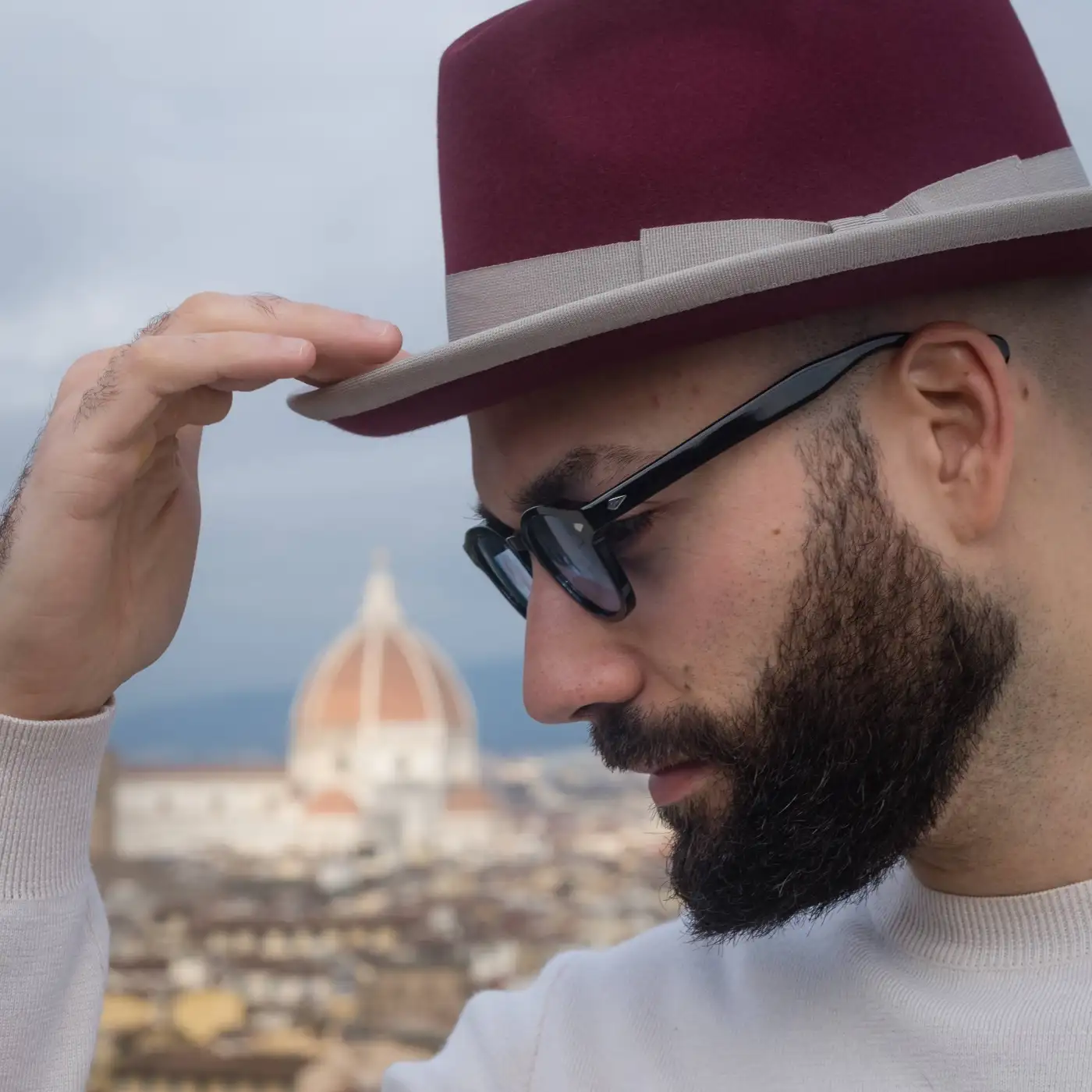 Cappello Trilby a Tesa Media in Feltro Raso di Lapin con Fodera