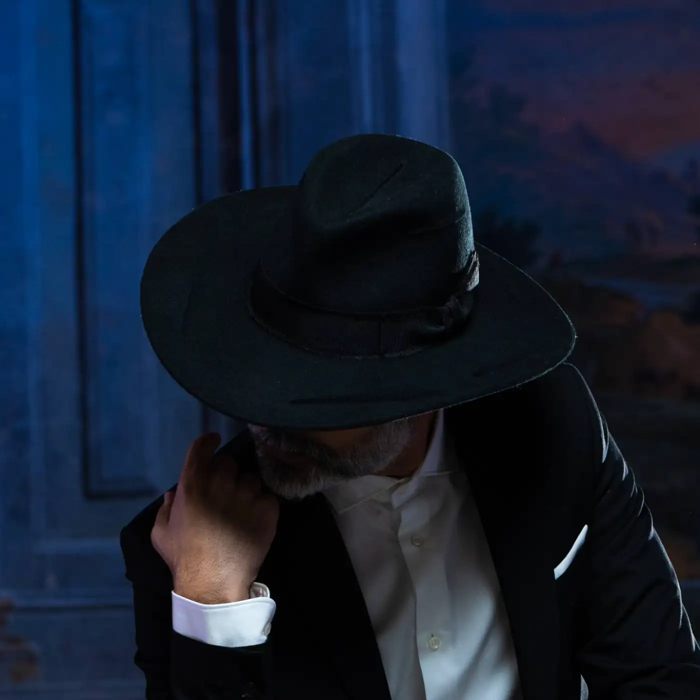 Cappello Fedora a Tesa Larga Piatta in Feltro di Lana Merinos