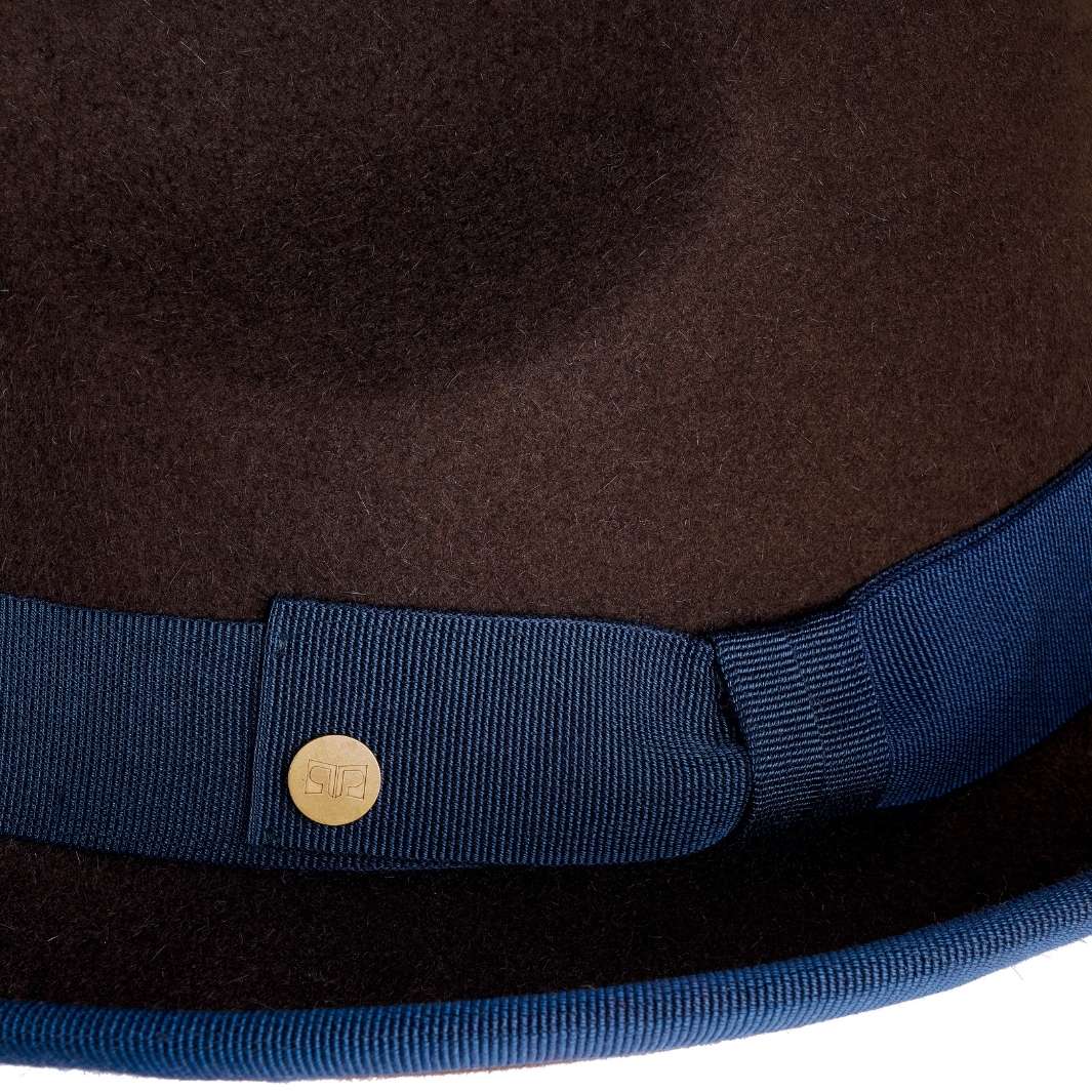 Cappello Trilby a Tesa Media in Feltro Raso di Lapin con Fodera