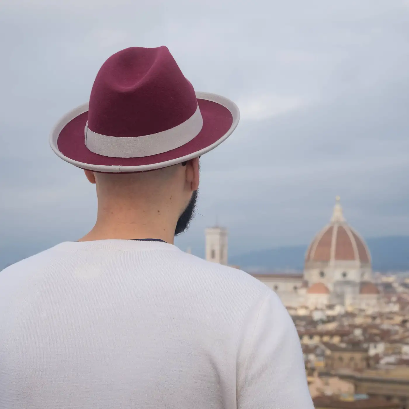 Cappello Trilby a Tesa Media in Feltro Raso di Lapin con Fodera