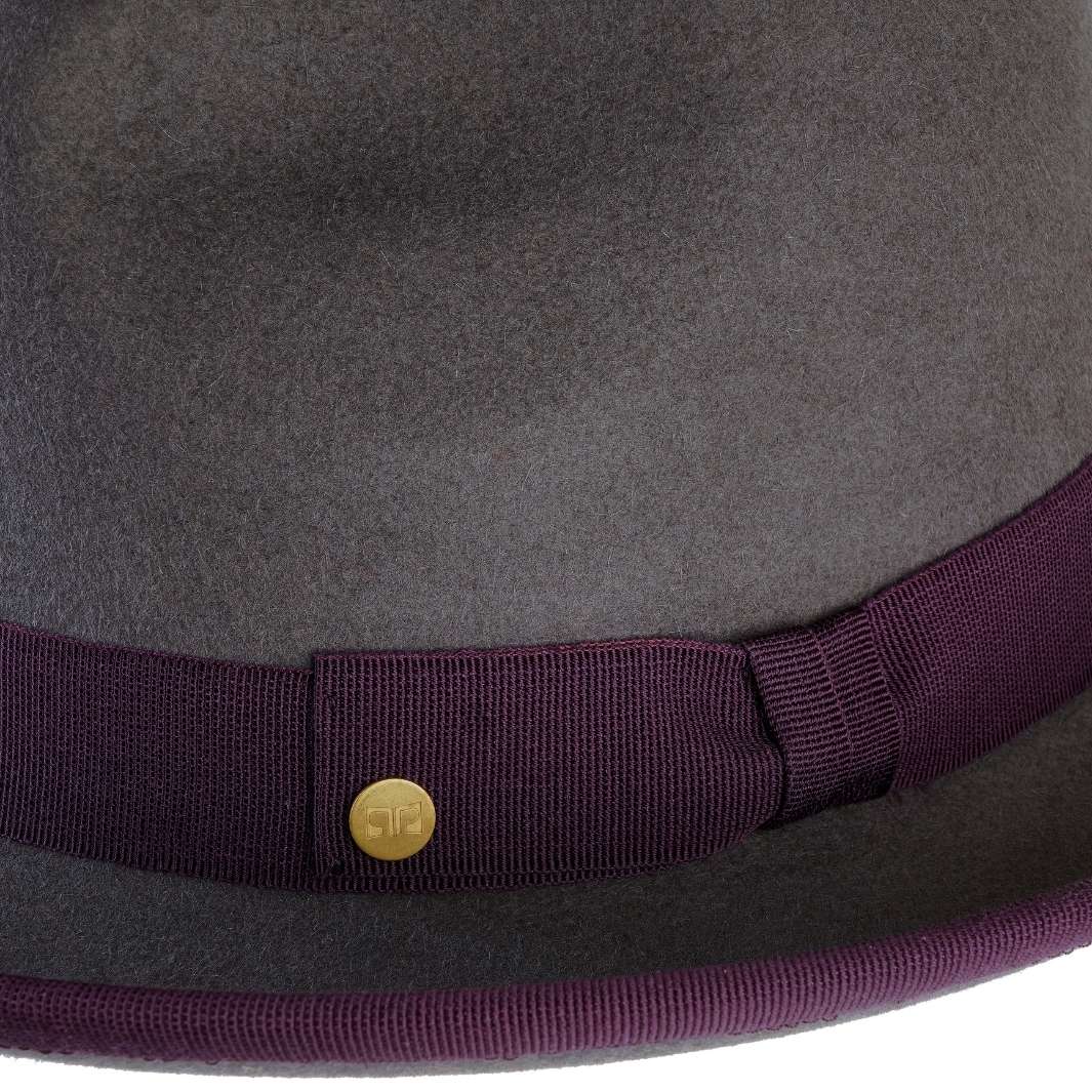 Cappello Trilby a Tesa Media in Feltro Raso di Lapin con Fodera