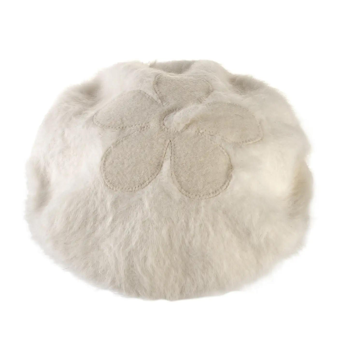 Basco Parigino in Angora e Lapin con Ricamo Floreale