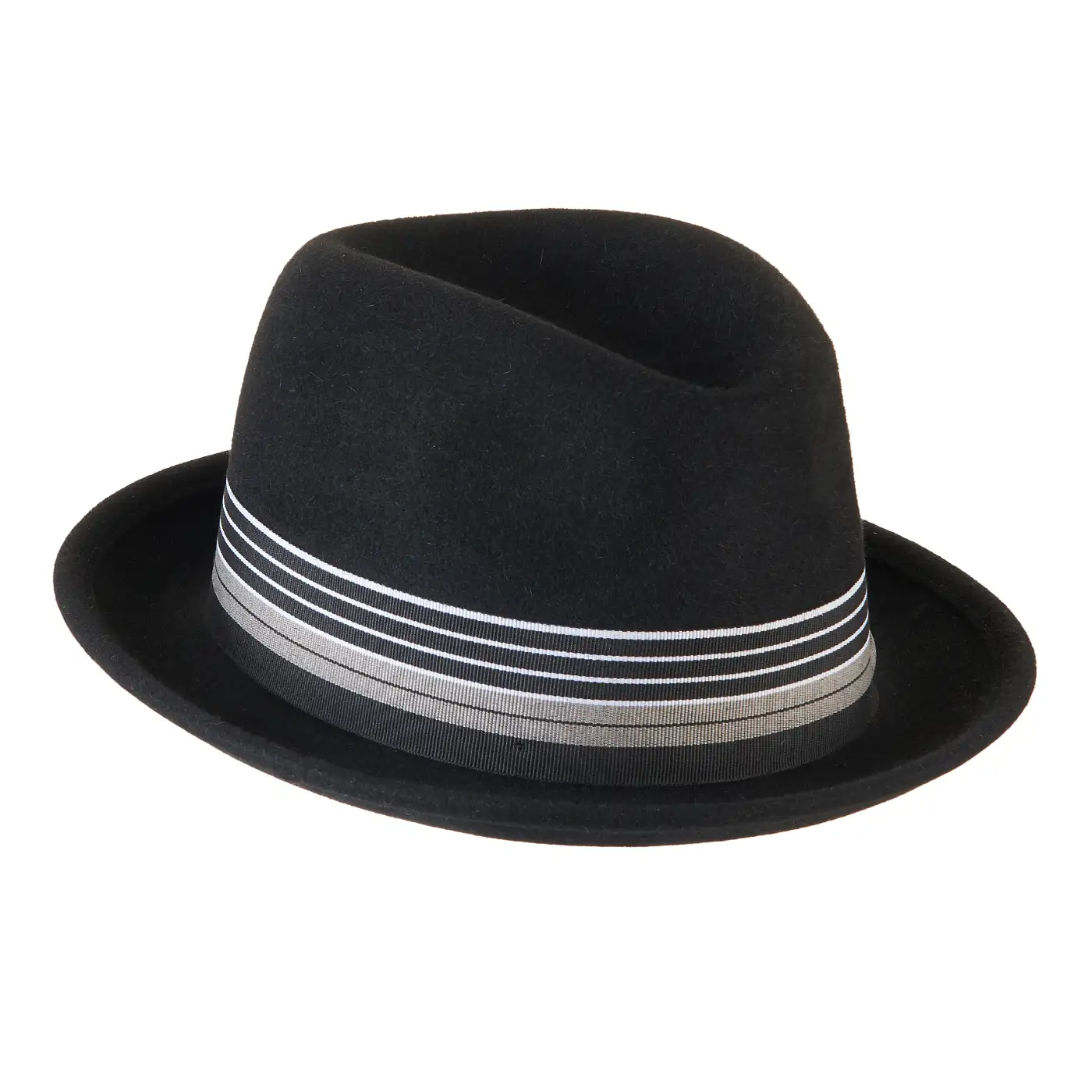 Cappello Lobbia Homburg in Feltro Raso di Lapin con Fodera