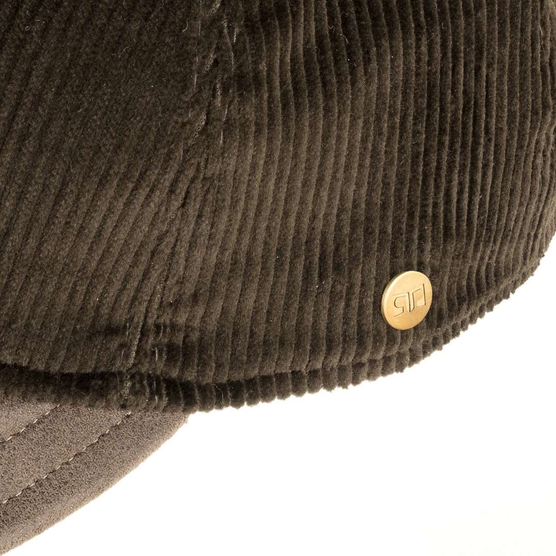 Berretto in Velluto con Visiera Rigida in Ecopelle