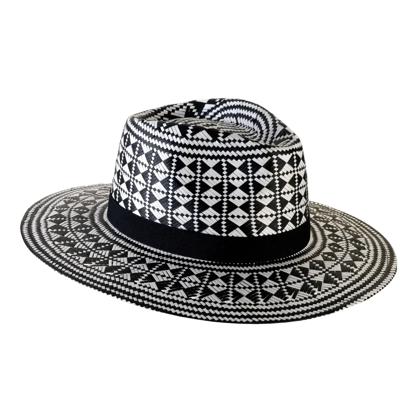 Cappello a Tesa Larga Fantasia Geometrica