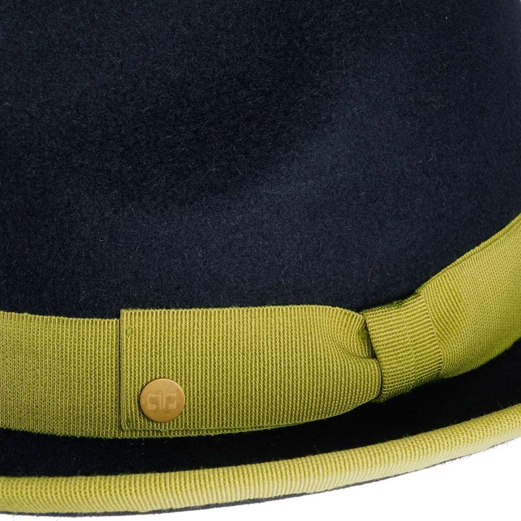 Cappello Trilby a Tesa Media in Feltro Raso di Lapin con Fodera