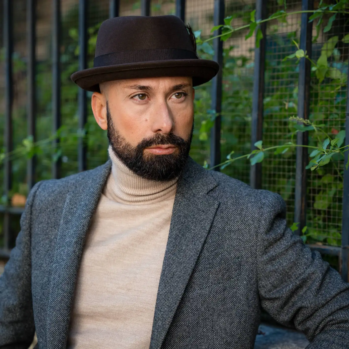 Cappello Pork Pie in Feltro Raso di Lapin con Fodera