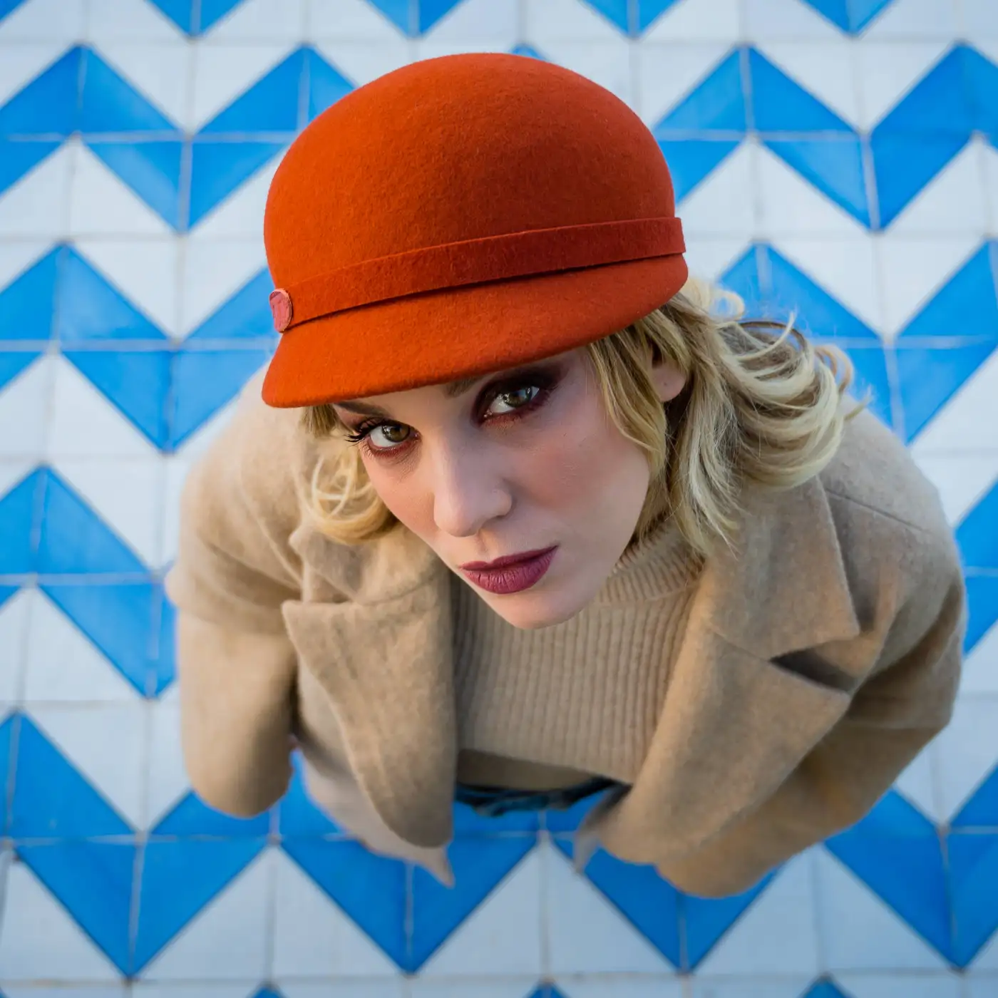 Basco con Visiera alla Francese in Feltro di Lana Merinos