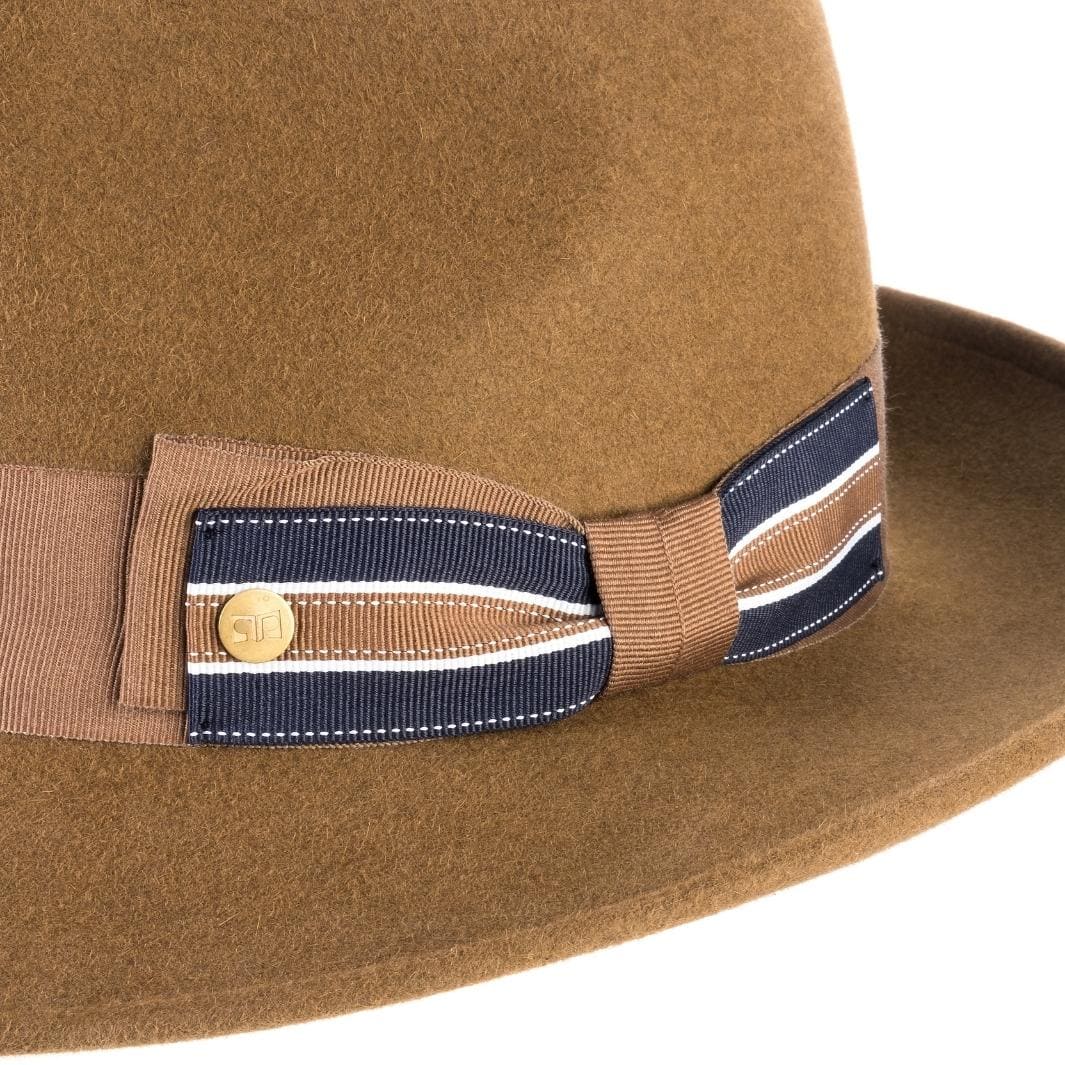 Cappello Fedora Elegante in Feltro Raso di Lapin con Fodera