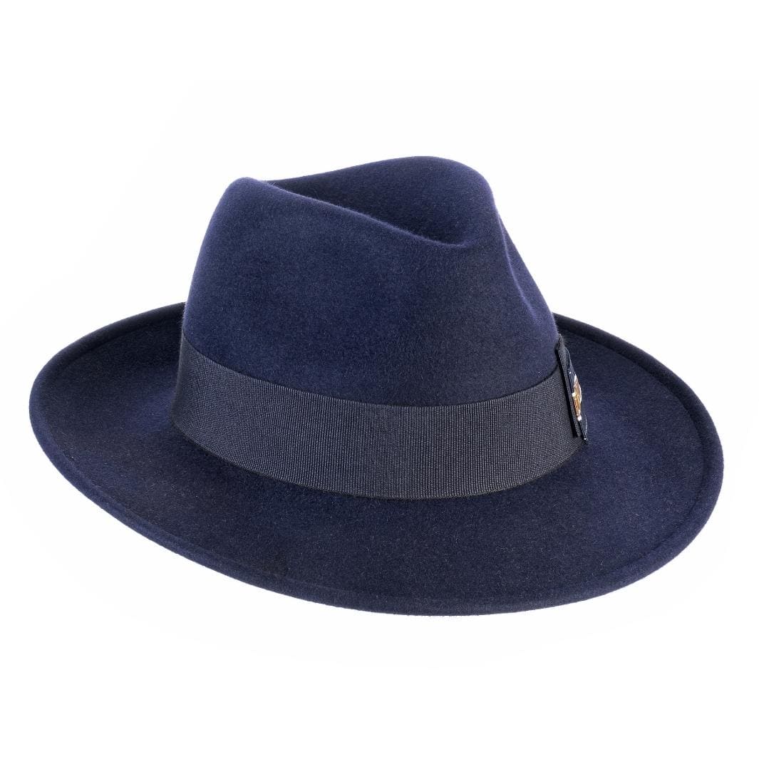 Cappello Fedora Elegante in Feltro Raso di Lapin con Fodera