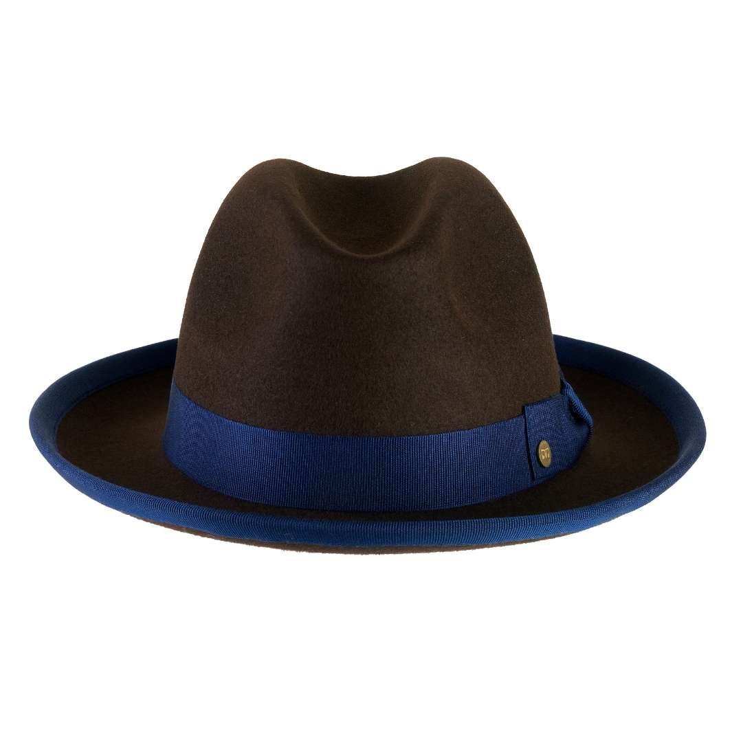 Cappello Trilby a Tesa Media in Feltro Raso di Lapin con Fodera